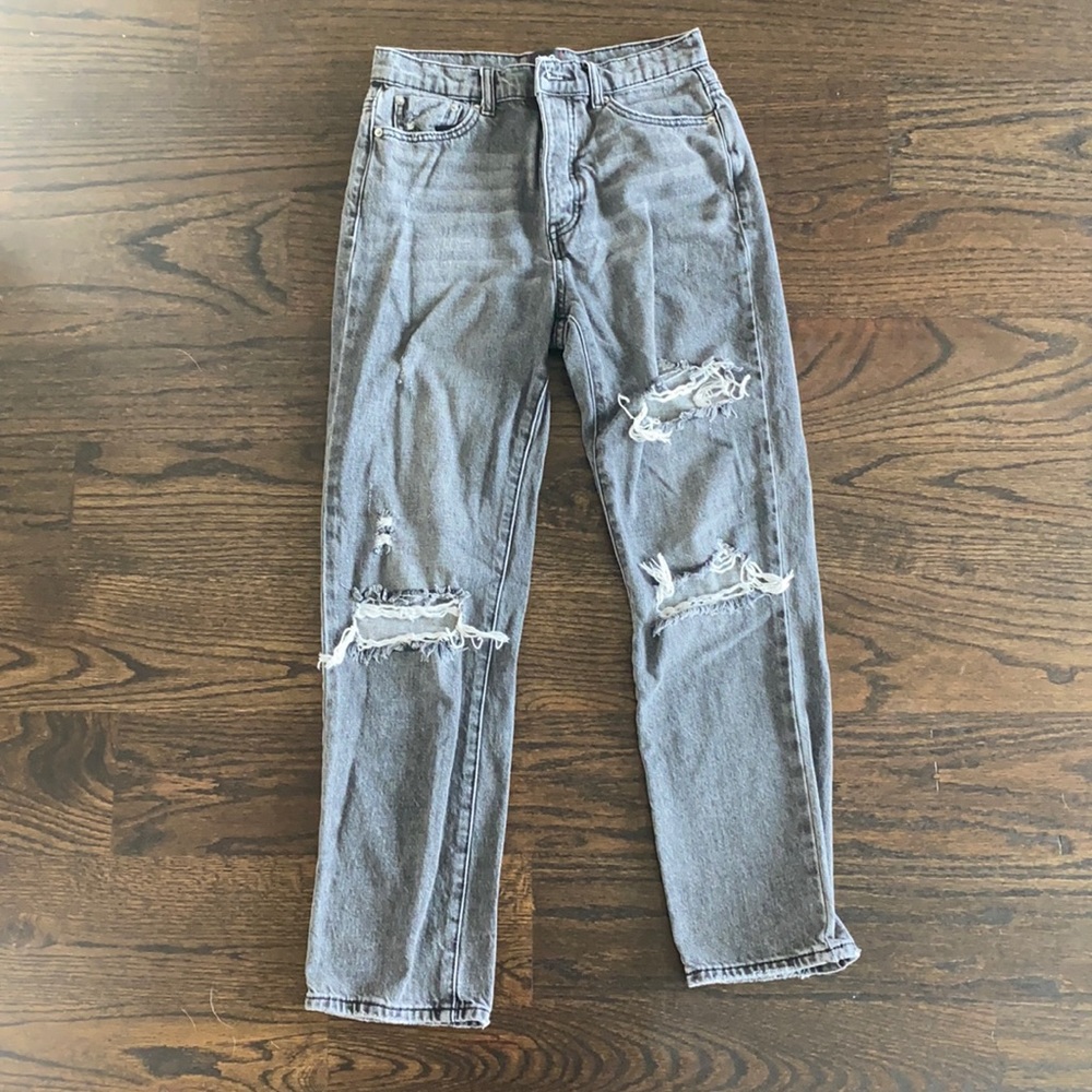 urban outfitters bdg slim straight black/grey jeans
